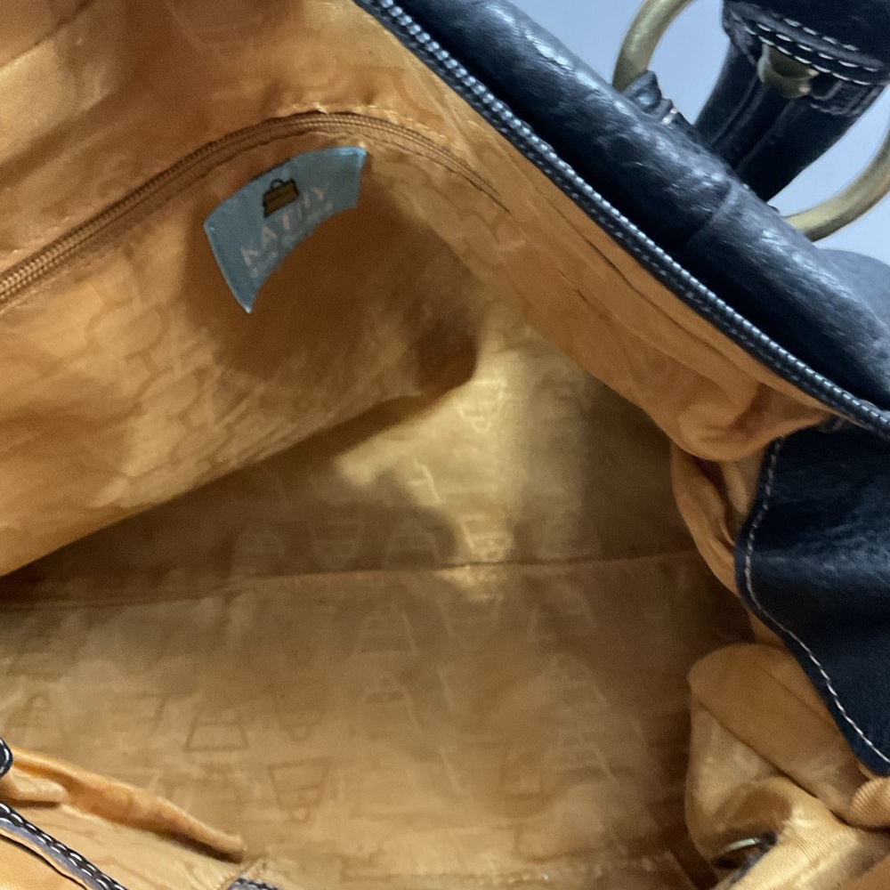 Kathy Van Zeeland Black Shoulder Bag with Gold Accents - Picture 10 of 11